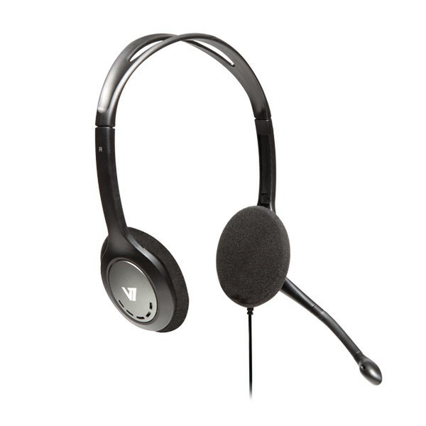 V7 HA201 Binaural Head-band Black headset