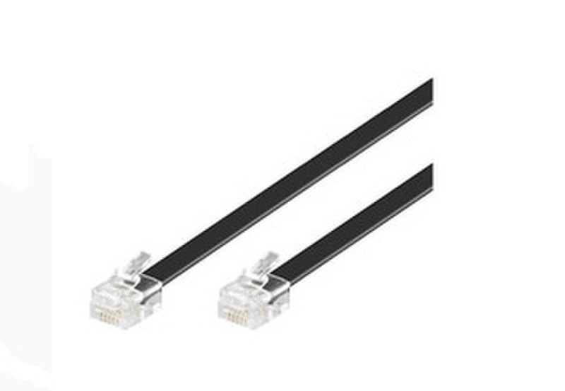 Microconnect RJ12, 6C/6P, 3m 3m Black telephony cable