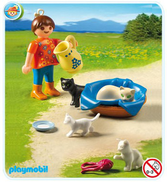 Playmobil Girl with Cats and Kittens Разноцветный