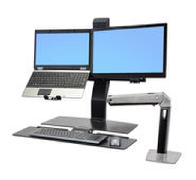 Ergotron WorkFit-A, LCD & Laptop with Worksurface+ Multimedia stand Черный