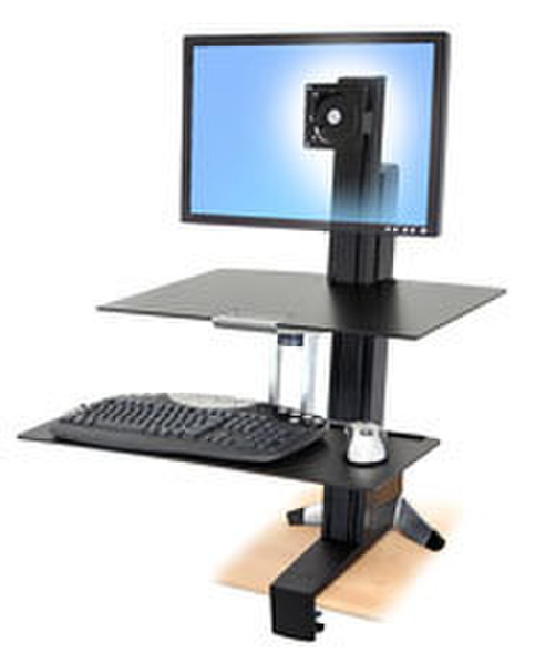 Ergotron WorkFit-S, Single HD with Worksurface+ Multimedia stand Black