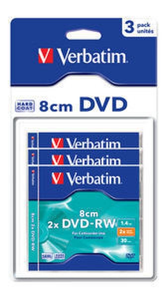 Verbatim DVD-RW 8cm Matt Silver 3-pack 1.4GB DVD-RW 3pc(s)