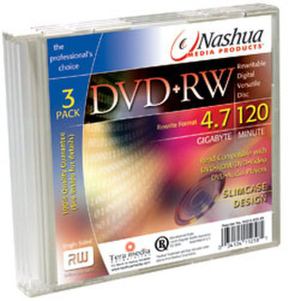 Nashua DVD+RW 4,7Gb 2,4x in jewelcase, 5-pack 4.7GB DVD+RW 5Stück(e)