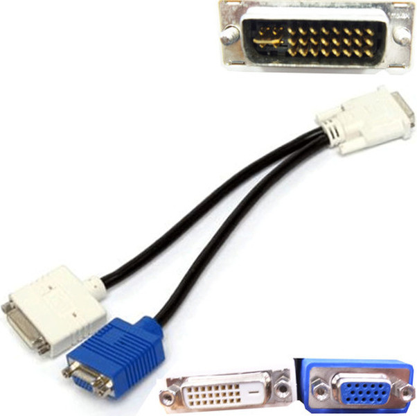 DELL WU329 DVI-I DVI + VGA (D-Sub) Черный, Синий, Белый адаптер для видео кабеля