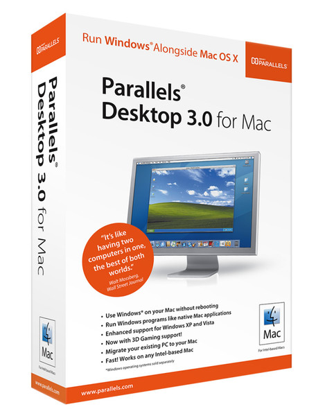 Parallels Desktop 3.0 for Mac,10 users Pack, Education