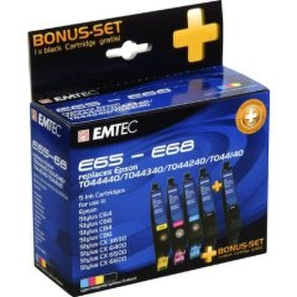 Emtec Multipack Epson TO44440/ 340/ 240/ 140 Schwarz, Gelb Tintenpatrone