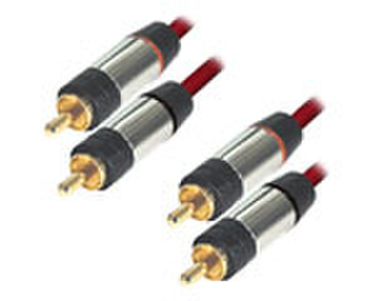 Equip Audiocable 4xRCA 0,5m 0.5m Rot Audio-Kabel