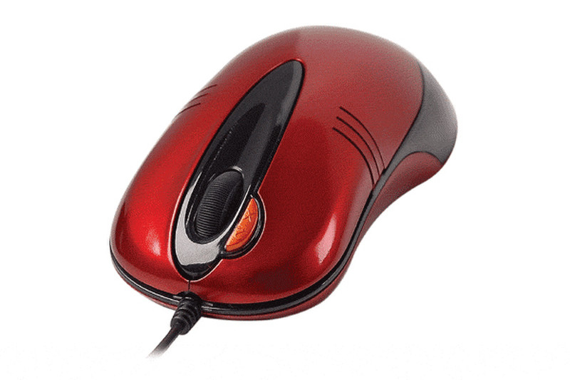A4Tech 2X Click Optical Mouse, red USB Optisch 800DPI Rot Maus
