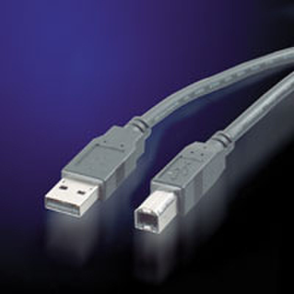 ROLINE USB 2.0 Cable, Type A-B, 0.8 m 0.8м USB A USB B Черный кабель USB