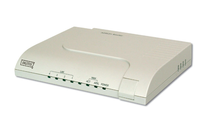 Digitus ADSL2+ broadband modem router ADSL Beige wired router