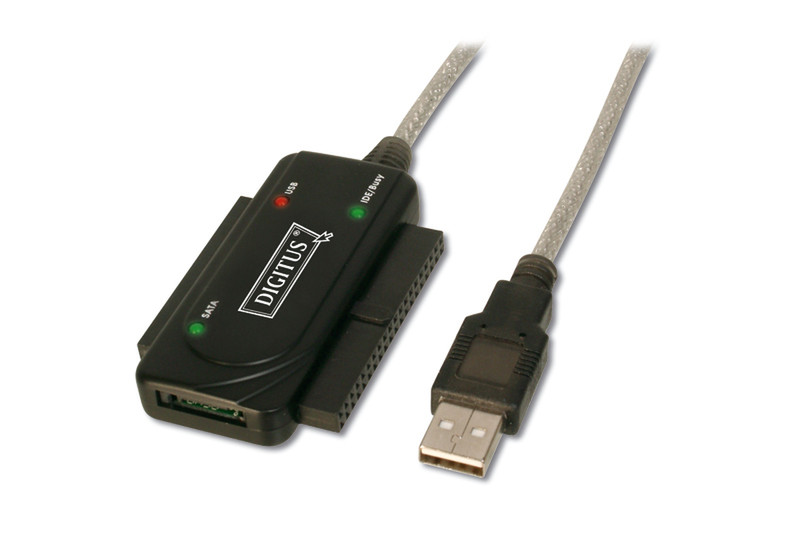 Digitus USB 2.0 IDE & SATA cable USB IDE, SATA Черный кабельный разъем/переходник