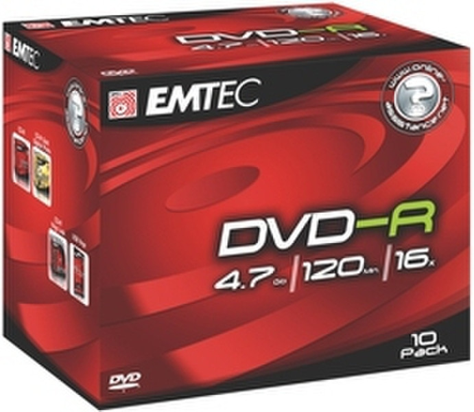 Emtec DVD-R 4,7GB 16X JC 10P-10 4.7GB DVD-R 10pc(s)