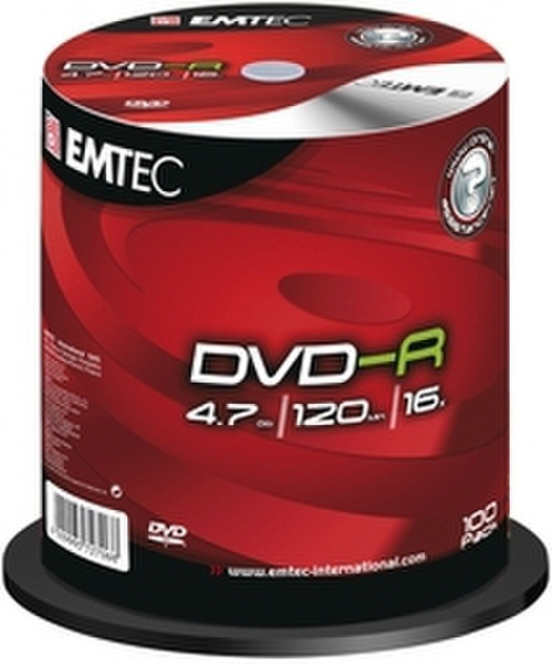 Emtec DVD-R 4,7GB 16X CB 100P 4.7GB DVD-R 100Stück(e)