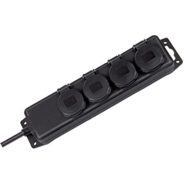 HQ BN-IP44BOX20 4AC outlet(s) 2m Black power extension