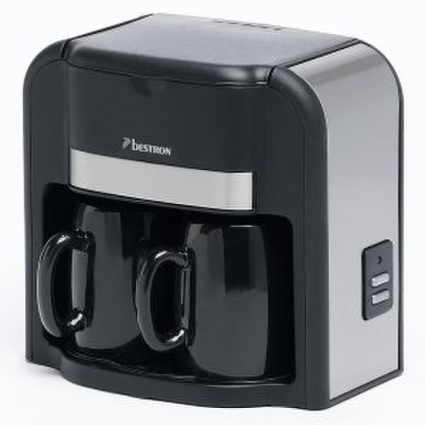 Bestron DCM902 Drip coffee maker 2cups Black,Stainless steel coffee maker