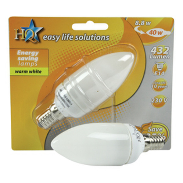 HQ E-E14-09 8W E14 A warmweiß energy-saving lamp