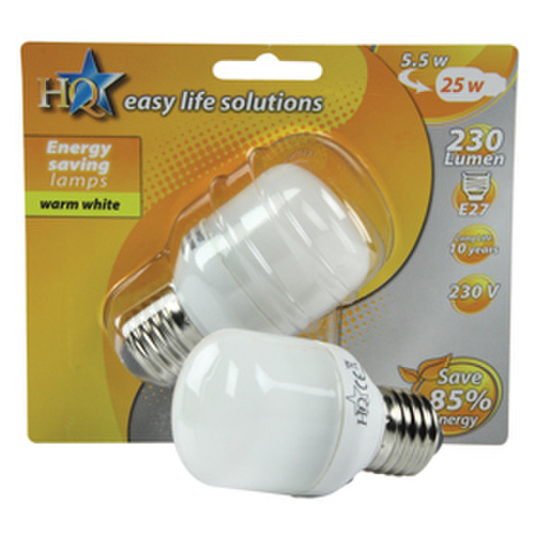 HQ E-E27-11 5W E27 A Warm white energy-saving lamp