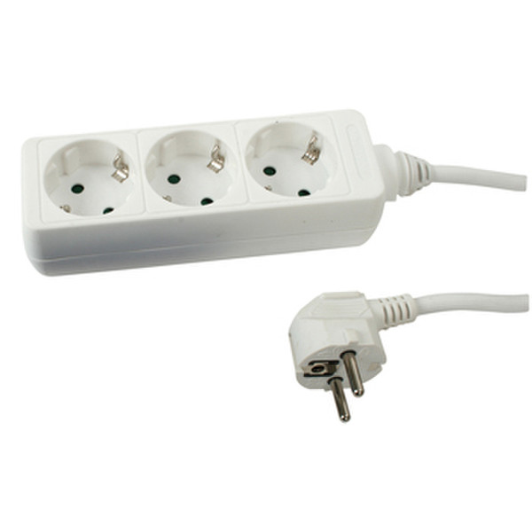 HQ 3xSchuko, 3500W 3AC outlet(s) Weiß Stromverteilereinheit (PDU)