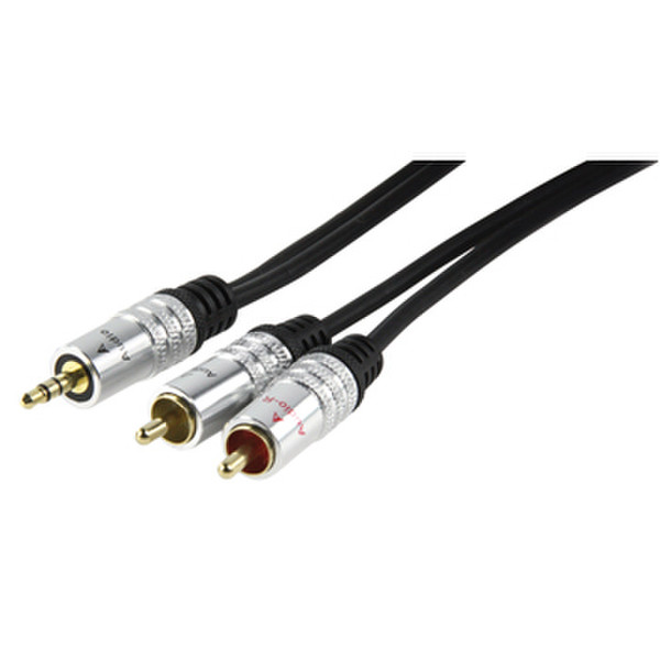 HQ A/V Cable 1.5m 1.5m 3.5mm RCA Black