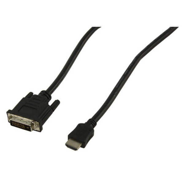 HQ HDMI/DVI-D, 1.5m 1.5m HDMI DVI-D Black video cable adapter