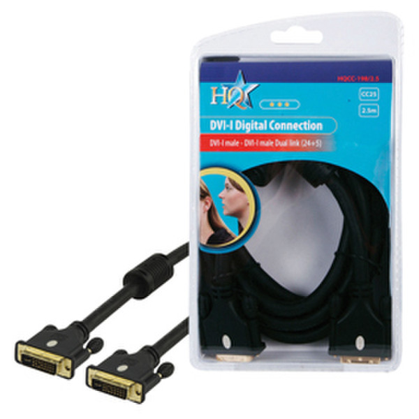 HQ CC-198/2.5 2.5m DVI-I DVI-I Black DVI cable