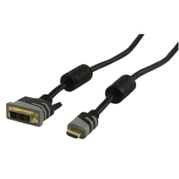 HQ HDMI/DVI-D, 1.5m 1.5m HDMI DVI-D Black