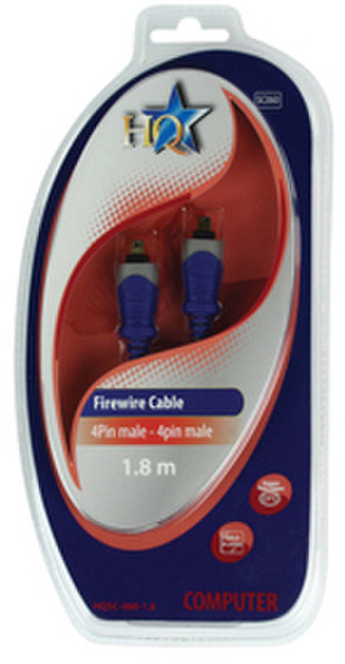 HQ 1.8m Firewire M/M 1.8м 4-p 4-p Серый FireWire кабель