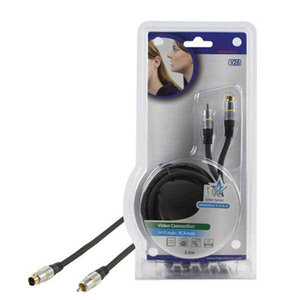 HQ 2.5m S-Video/1xRCA 2.5м S-Video (4-pin) RCA Черный