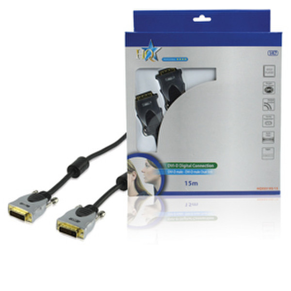 HQ 15m DVI-D Dual Link 15m DVI-D DVI-D Schwarz DVI-Kabel