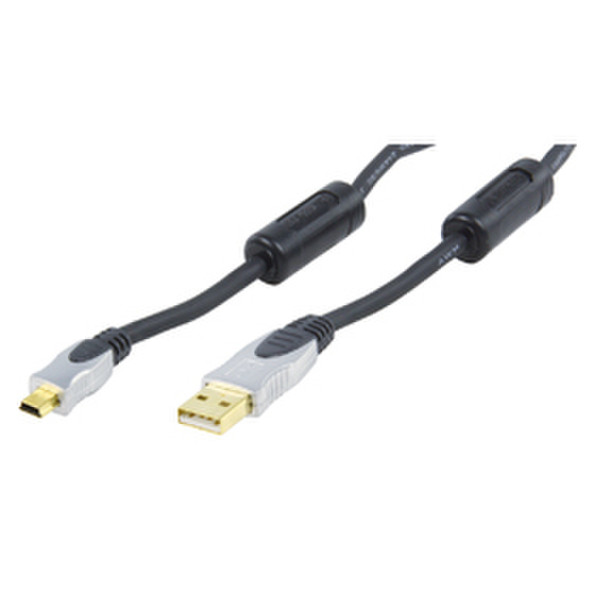 HQ USB-A/mini USB-B, 5.0m 5м USB A Mini-USB B