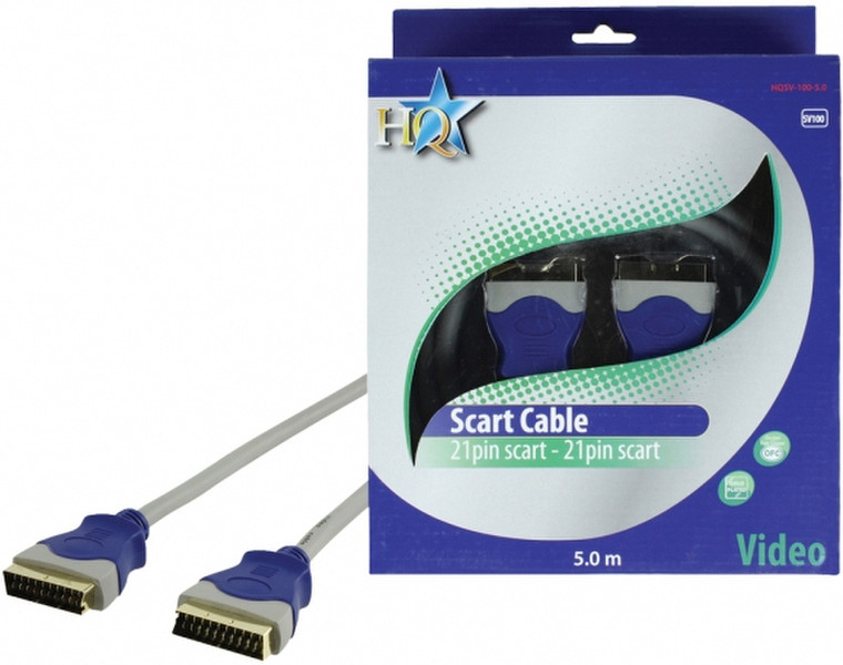 HQ 5m SCART M/M 5м SCART (21-pin) SCART (21-pin) Серый SCART кабель