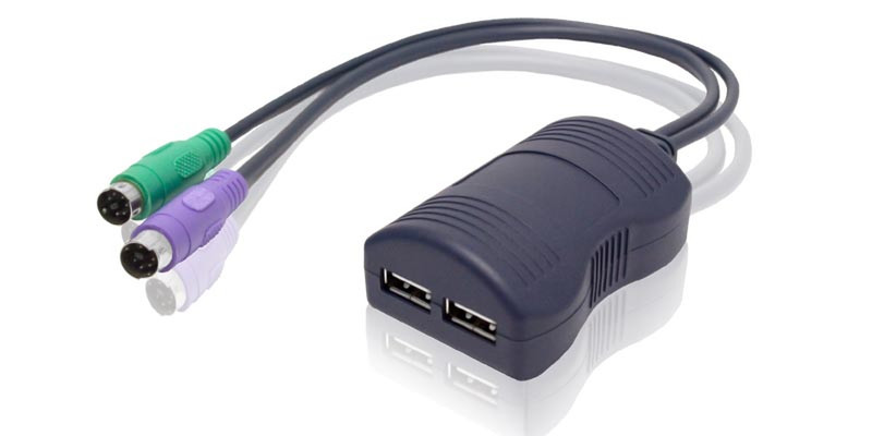 ADDER KMU2P 2x USB 2x PS/2 Черный кабельный разъем/переходник