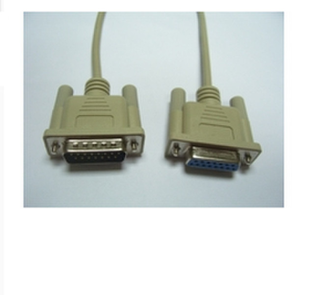 Microconnect DSUB15 - DSUB15, 2m, M-F 2м VGA (D-Sub) VGA (D-Sub) Бежевый