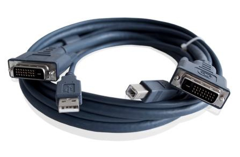 ADDER 2x DVI-D-2x USB, 2m 2м DVI-D + USB DVI-D + USB Черный DVI кабель