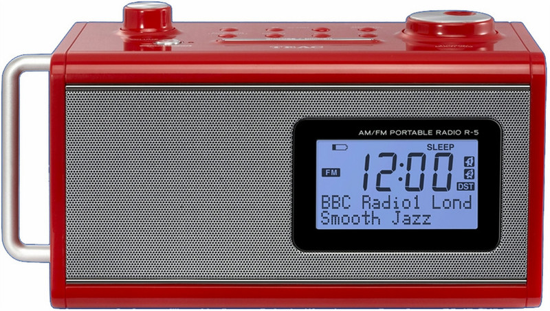 TEAC R-5 Часы Аналоговый Красный радиоприемник