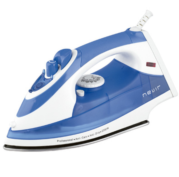 Nevir NVR-3559 P Dry & Steam iron Stainless Steel soleplate 2200W Blue,White iron