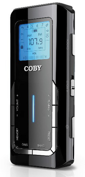 Coby CX90 Персональный Цифровой Черный радиоприемник