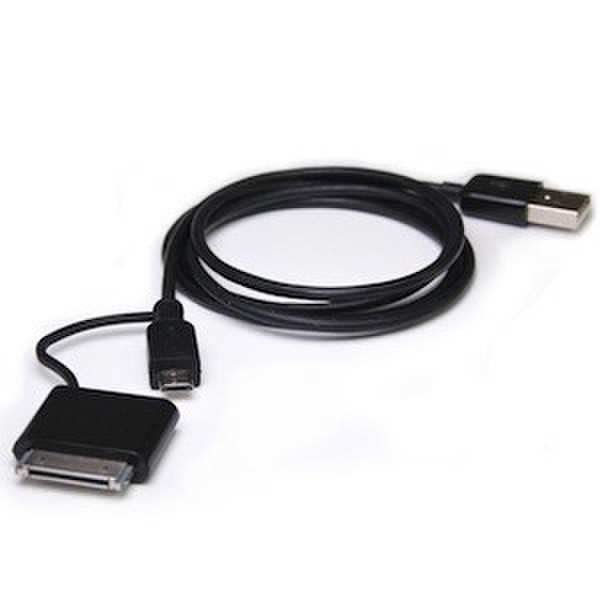 Bracketron UCA-366-BL 0.9м USB 30-Pin Apple Connector/Micro USB Черный дата-кабель мобильных телефонов