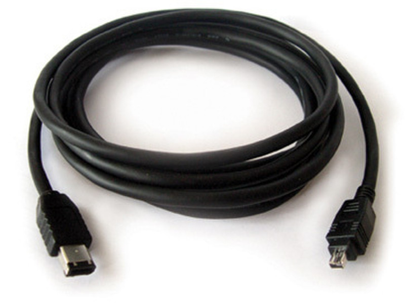 Kramer Electronics 6-Pin (M) - 4-Pin (M), 3m 3m 6-p 4-p Schwarz Firewire-Kabel