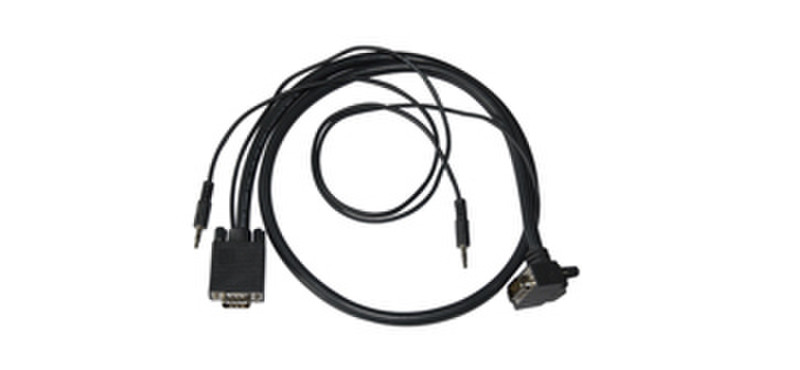Kramer Electronics HD15/HD15+3.5mm, 90°, 1.8m 1.8m VGA (D-Sub) + 3.5mm VGA (D-Sub) + 3.5mm Schwarz