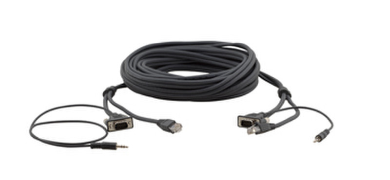 Kramer Electronics 15-pin HD, 3.5mm, RJ-45, 3.0m 3m VGA (D-Sub) + 3.5mm VGA (D-Sub) + 3.5mm Schwarz
