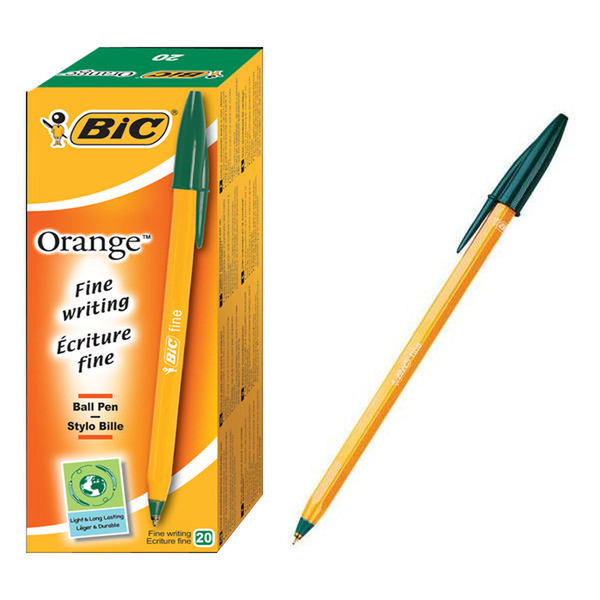 BIC Orange Fine Stick ballpoint pen Fine Зеленый 20шт