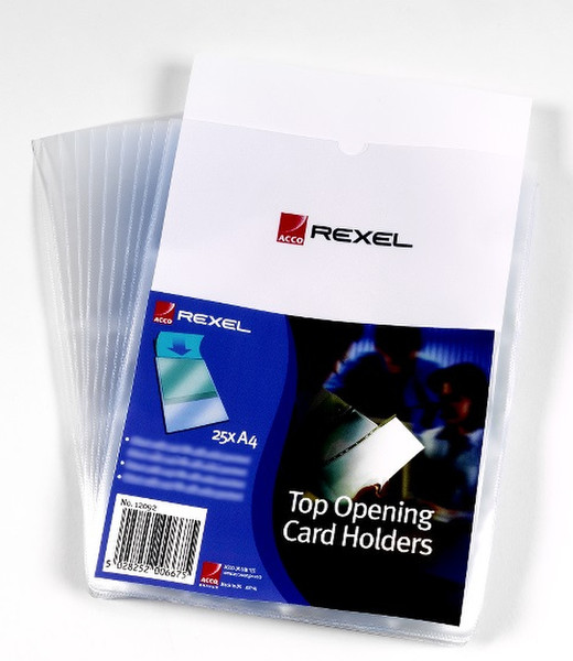 Rexel Card Holders A4 Clear (25) filing pocket