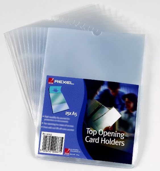 Rexel Card Holders A5 Clear (25) filing pocket