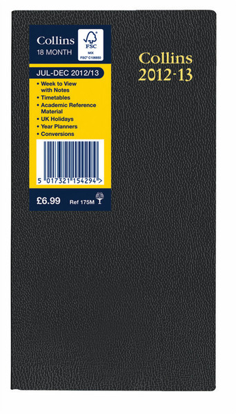 Collins 2012-13 Diary 18 Mth Slim Academic Weekly Notes