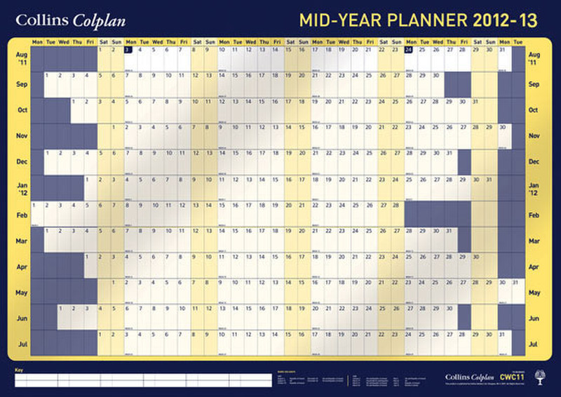 Collins 2012-13 Colplan A1 Mid-Year Wall Planner