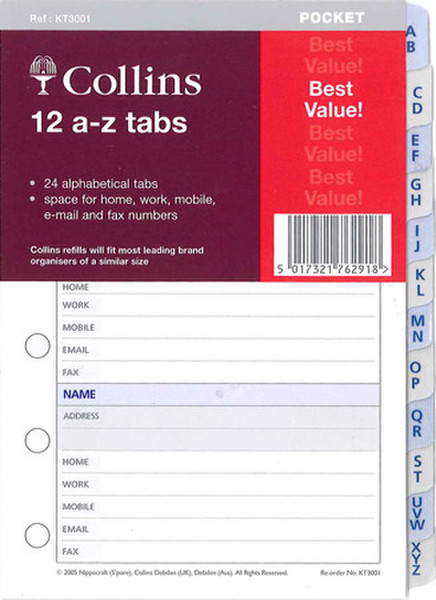 Collins A-Z Tabs