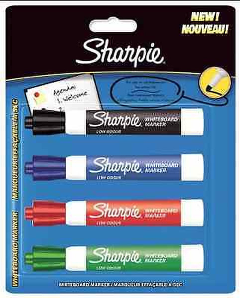 Sharpie S0743961 Скошенный наконечник Черный, Синий, Зеленый, Красный 4шт маркер