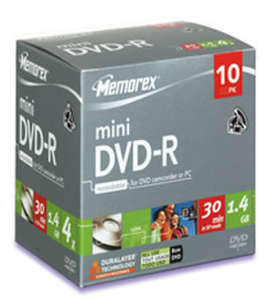 Memorex 4x miniDVD-R 1.4GB DVD-R 10Stück(e)