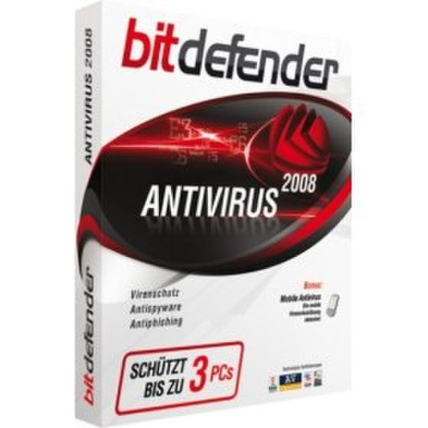 Bitdefender Antivirus 2008 DE 3Benutzer 1Jahr(e) Deutsch